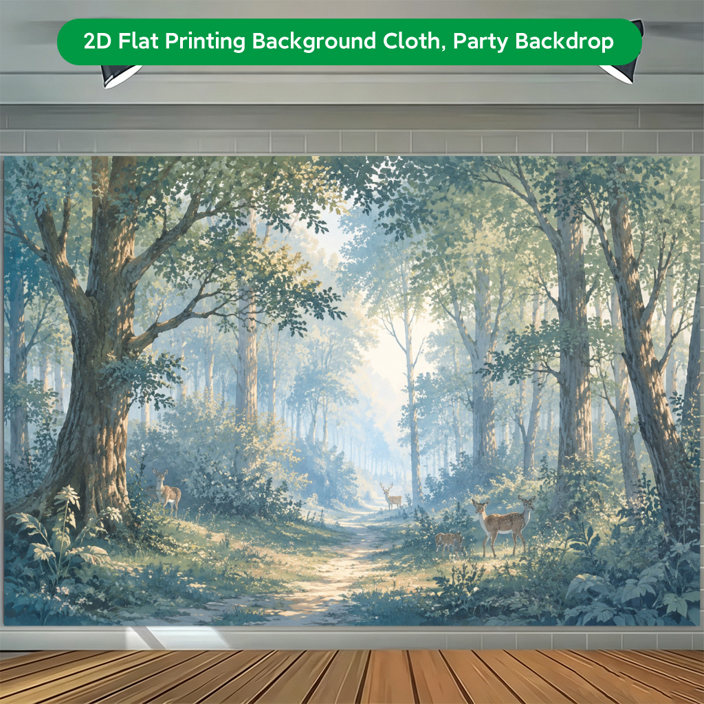 Forest Path Backdrop Banner with Foliage Design