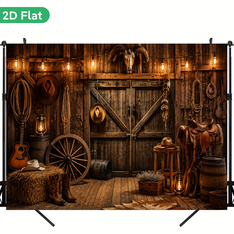 Country Cowboy Style Ranch Backdrop for Decorating