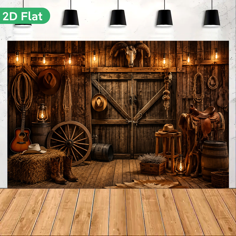 Country Cowboy Style Ranch Backdrop for Decorating