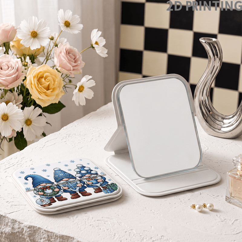 High-Definition Single-Sided Folding Square Mini Makeup Mirror