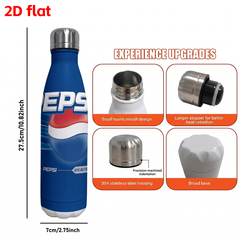 TEMU 1pc 2d 17.5oz Stainless Steel Tumbler, High Quality, Anti-leakage, Coffee Cup With, Perfect For ; Theme Design, Ideal For Christmas, New Year's