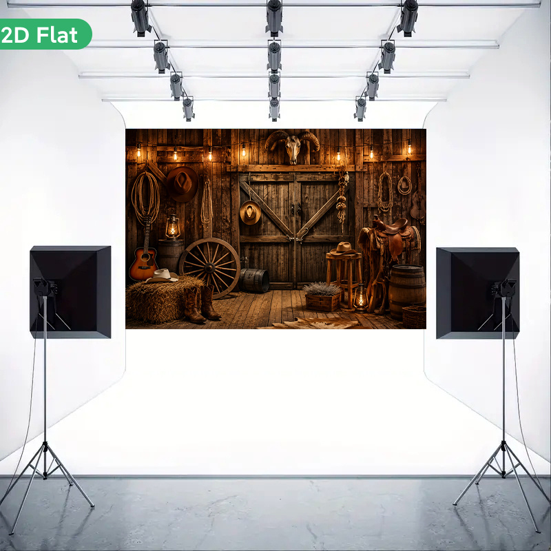 Country Cowboy Style Ranch Backdrop for Decorating