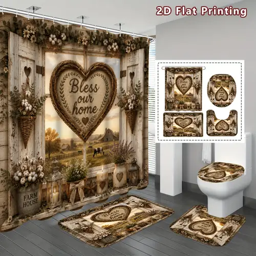 Aesthetic Rug Background shower curtain sets sold on Temu United States