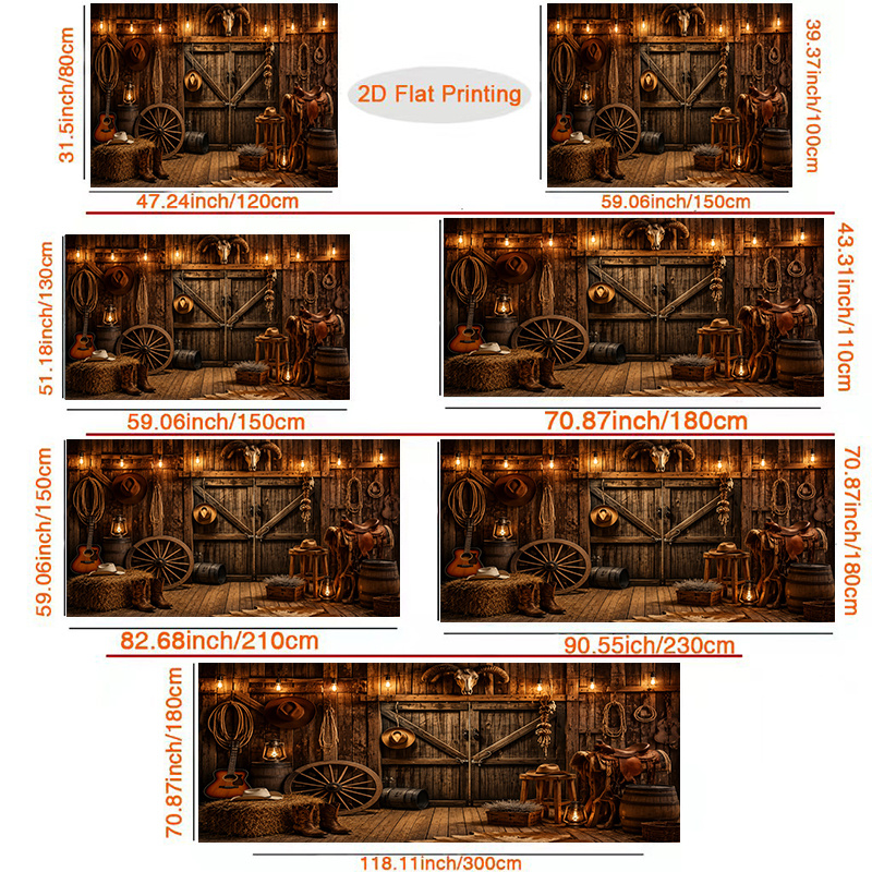 Country Cowboy Style Ranch Backdrop for Decorating