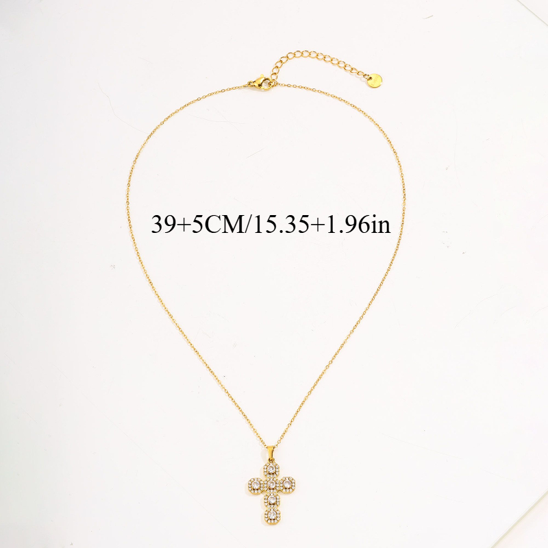 Women's 18K Gold Plated Cross Pendant Necklace