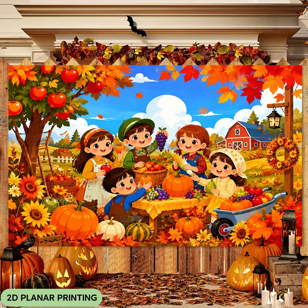 TEMU 2d Flat, 2d Flat Banner 1pc, Happy Scene, Made Of ; Requires No Power Source. Suitable For Use As Wall Decor, A Photo Backdrop, A Birthday Party