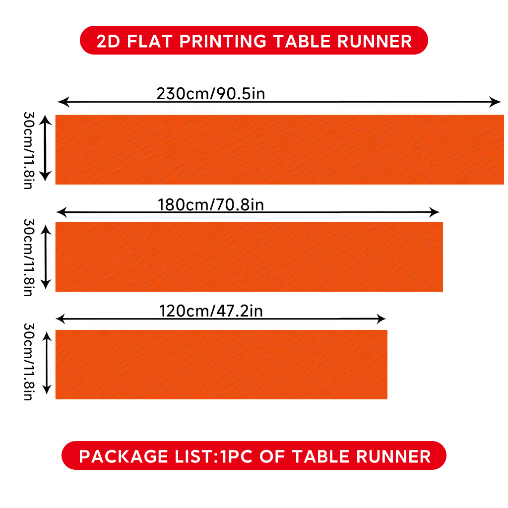 TEMU 2d Flat Printing Table Runner 1pc, Orange Abstract Art Polyester Table Runner, Christmas, Printed Polyester Tablecloth With Long Pattern Print,