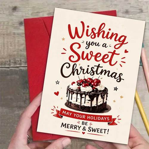 immagine dell'articolo 1 biglietto di e 1 , bellissimo biglietto di di natale, design torta al cioccolato ti un natale, per , biglietto minimalista festivo per le feste