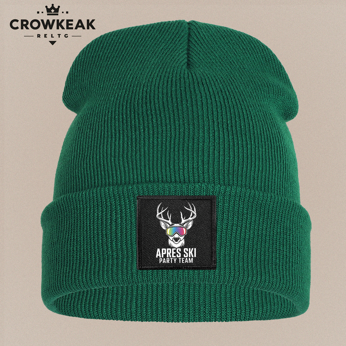 Ski Theme Design Beanie, Unisex Warm Beanie