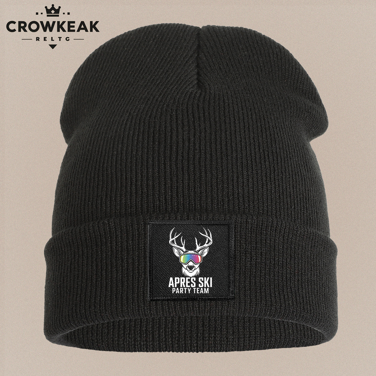 Ski Theme Design Beanie, Unisex Warm Beanie