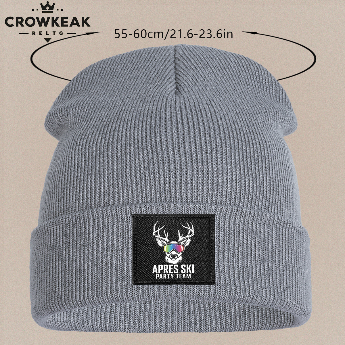 Ski Theme Design Beanie, Unisex Warm Beanie