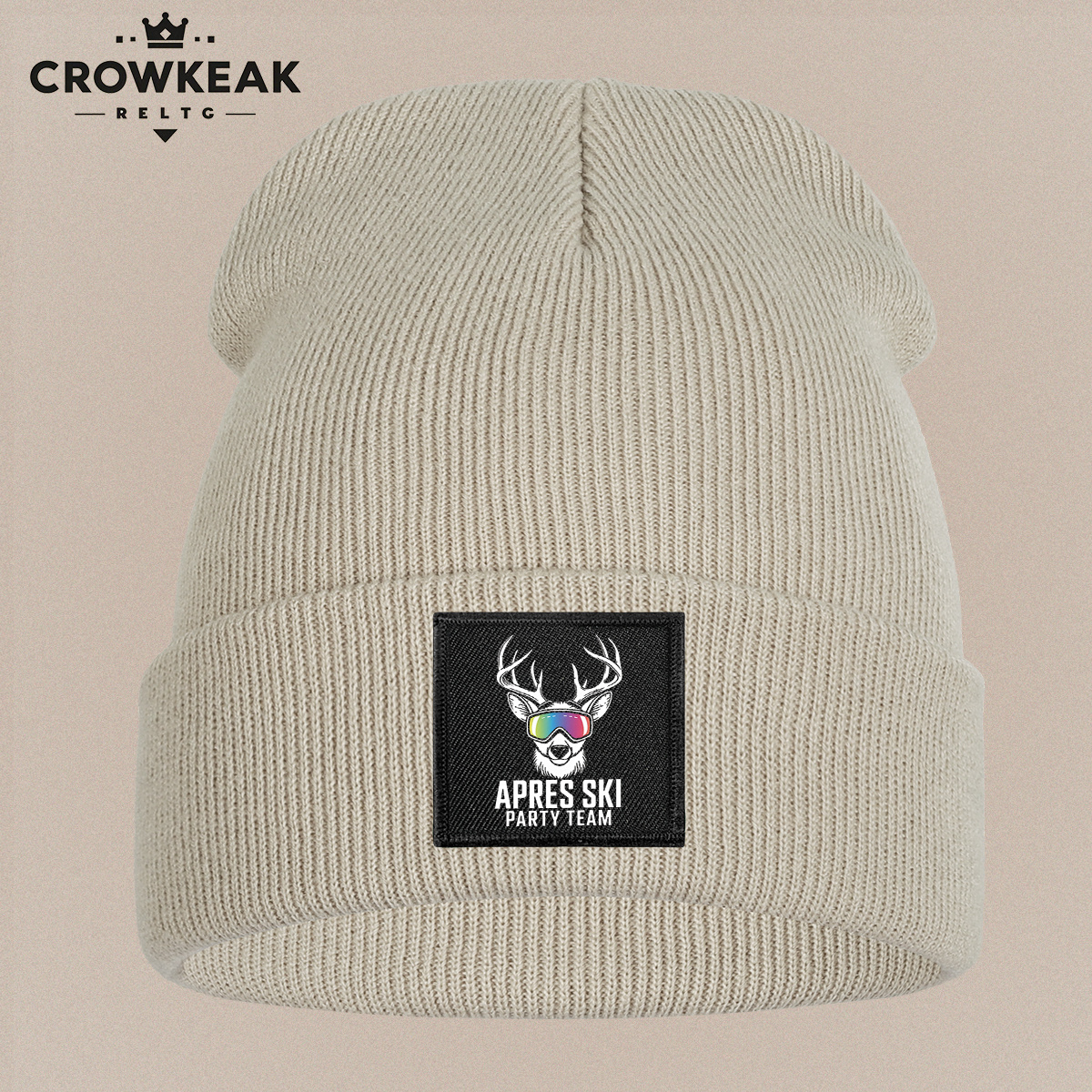 Ski Theme Design Beanie, Unisex Warm Beanie
