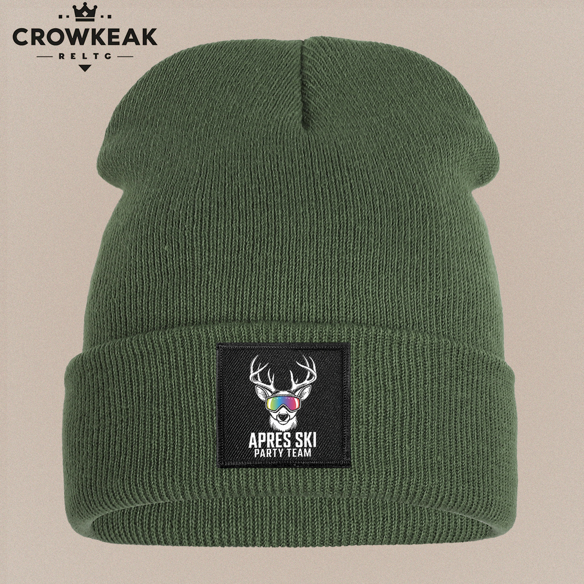 Ski Theme Design Beanie, Unisex Warm Beanie