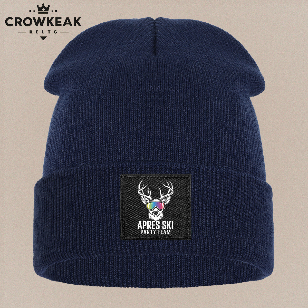 Ski Theme Design Beanie, Unisex Warm Beanie