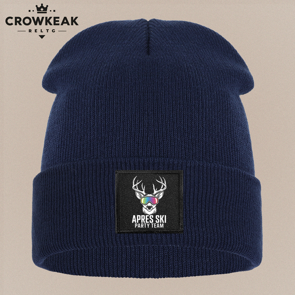 Ski Theme Design Beanie, Unisex Warm Beanie