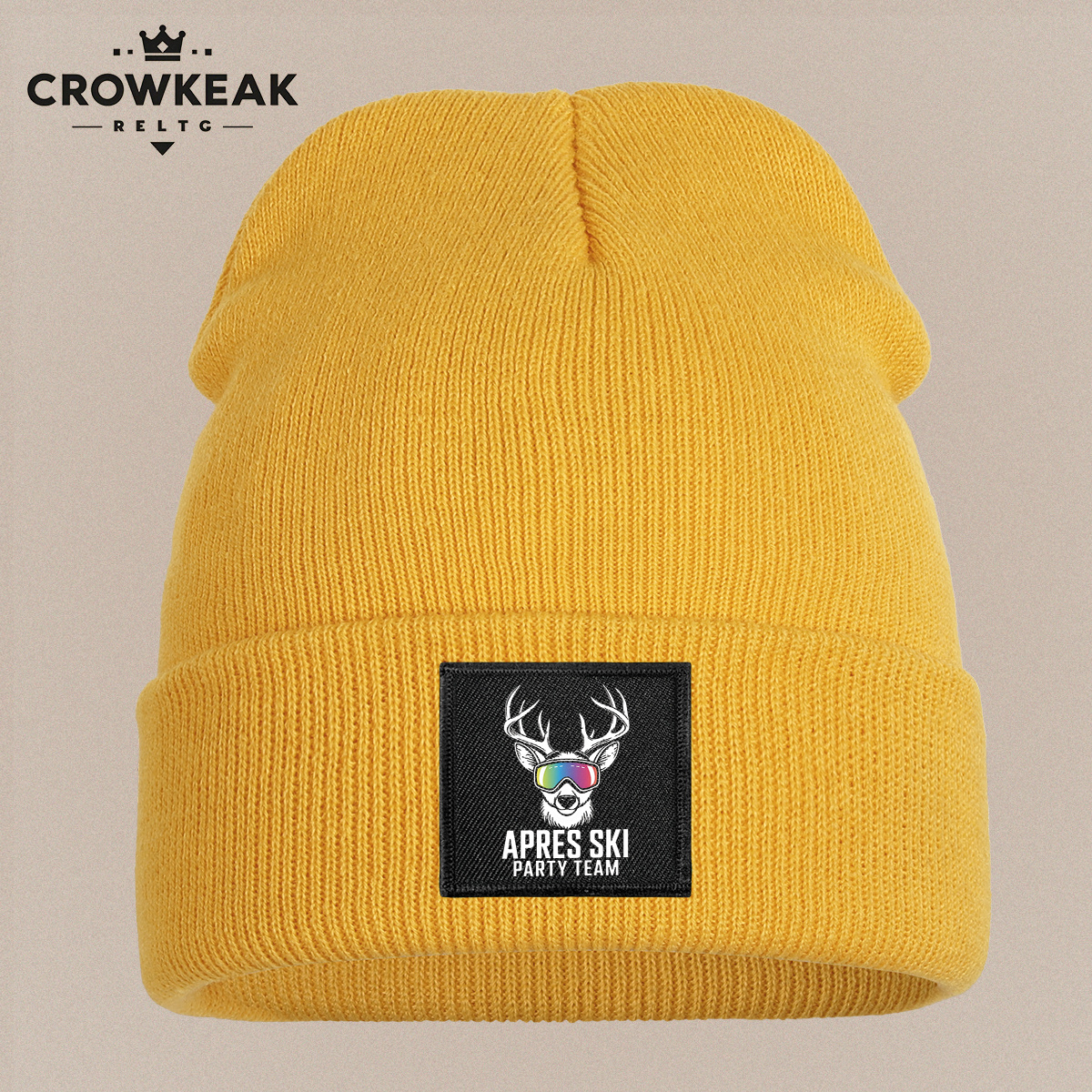 Ski Theme Design Beanie, Unisex Warm Beanie