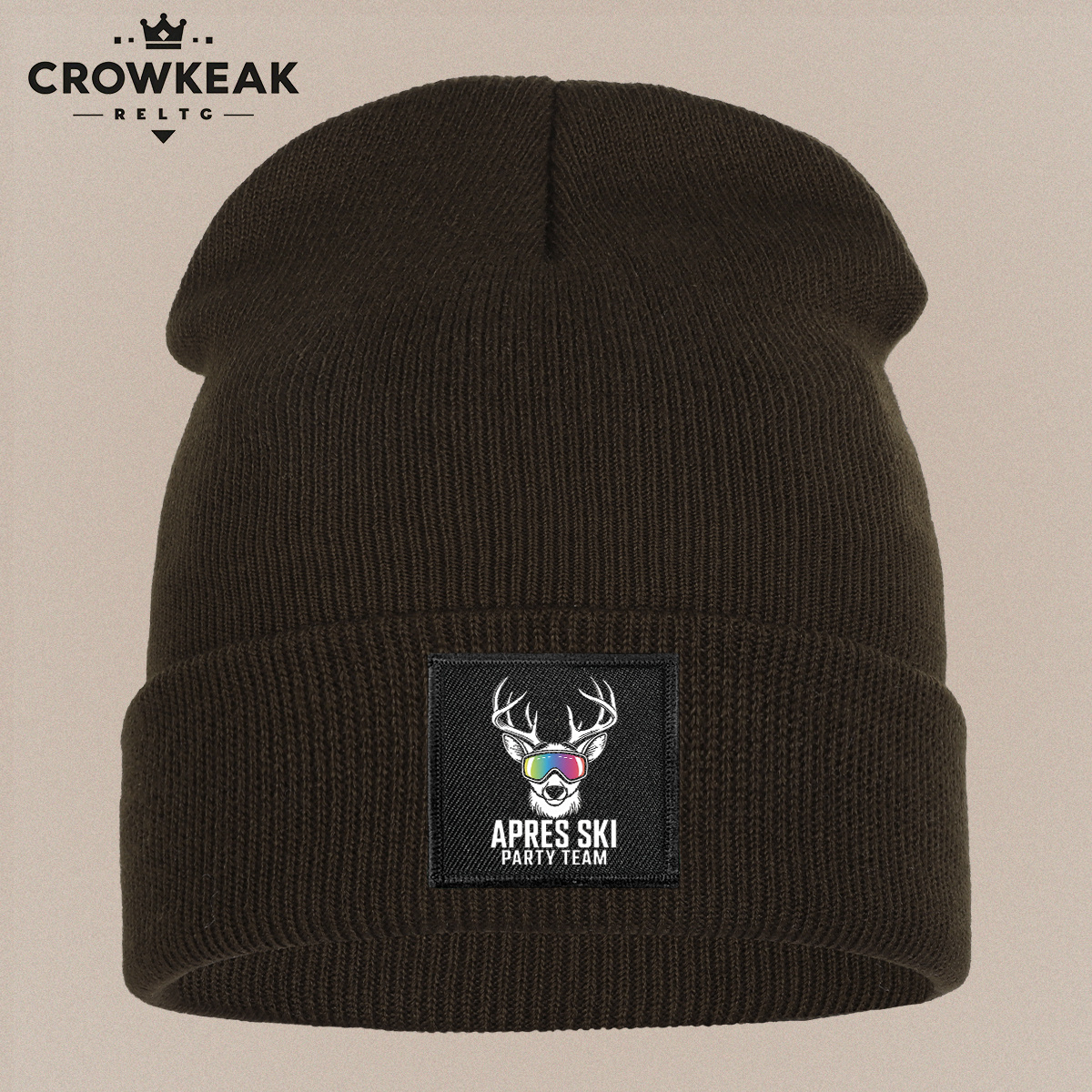 Ski Theme Design Beanie, Unisex Warm Beanie