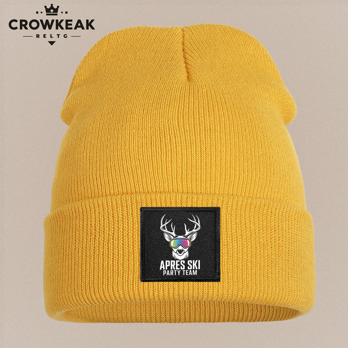 Ski Theme Design Beanie, Unisex Warm Beanie