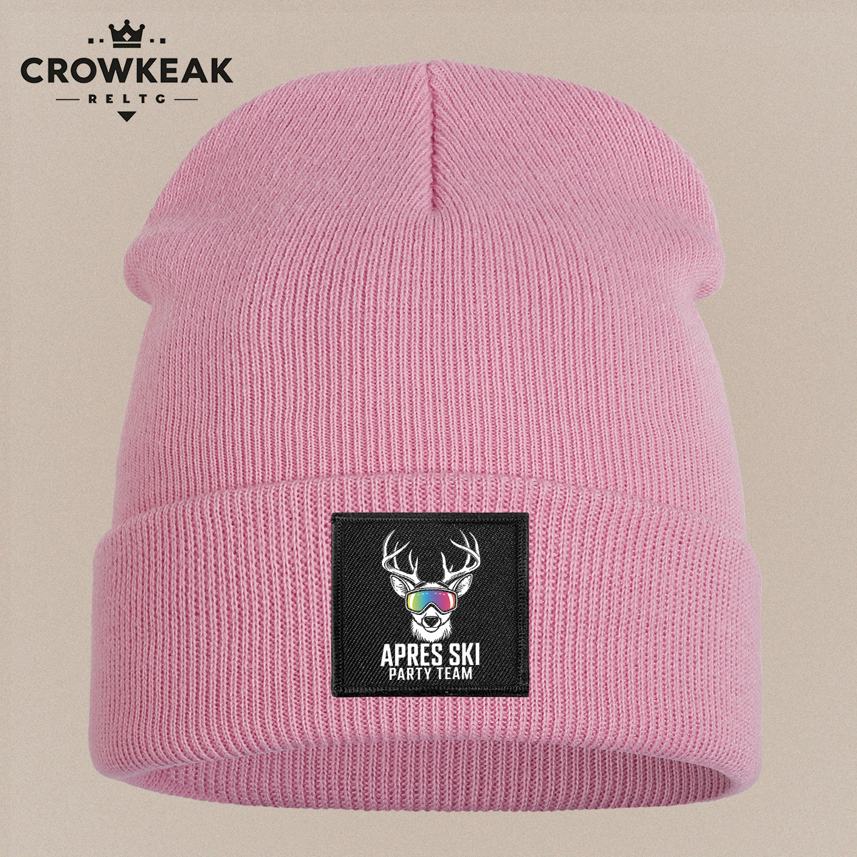 Ski Theme Design Beanie, Unisex Warm Beanie