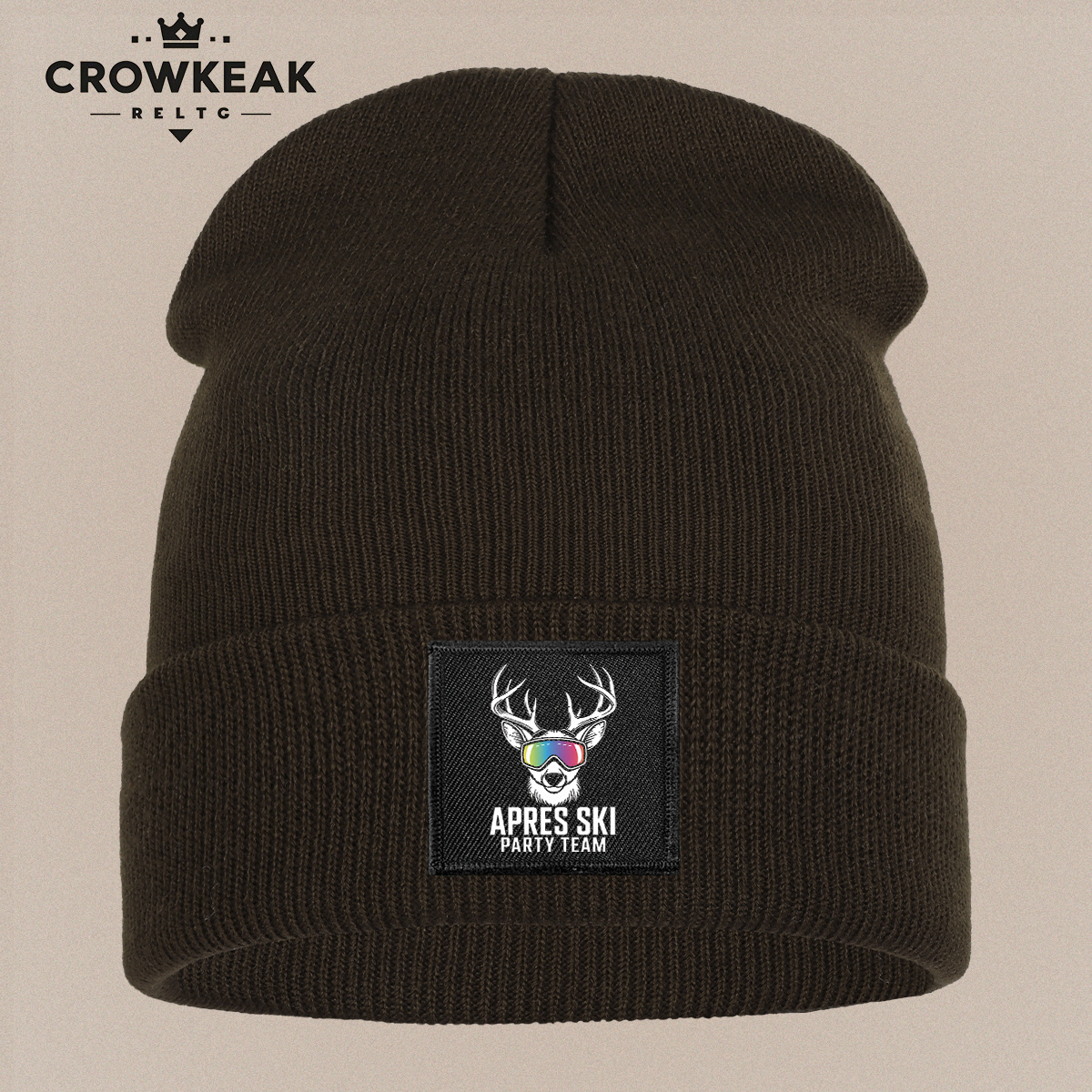 Ski Theme Design Beanie, Unisex Warm Beanie