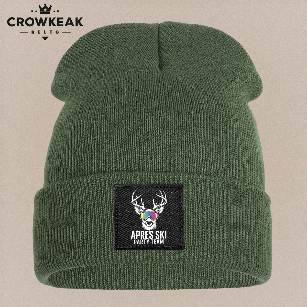 Ski Theme Design Beanie, Unisex Warm Beanie