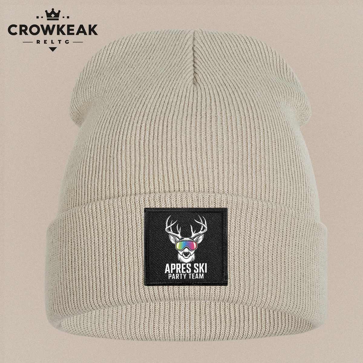 Ski Theme Design Beanie, Unisex Warm Beanie