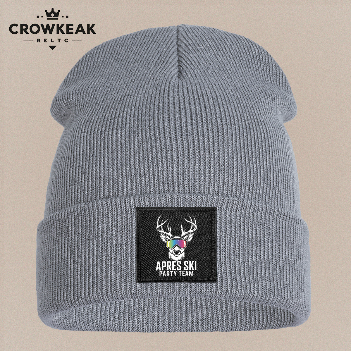 Ski Theme Design Beanie, Unisex Warm Beanie