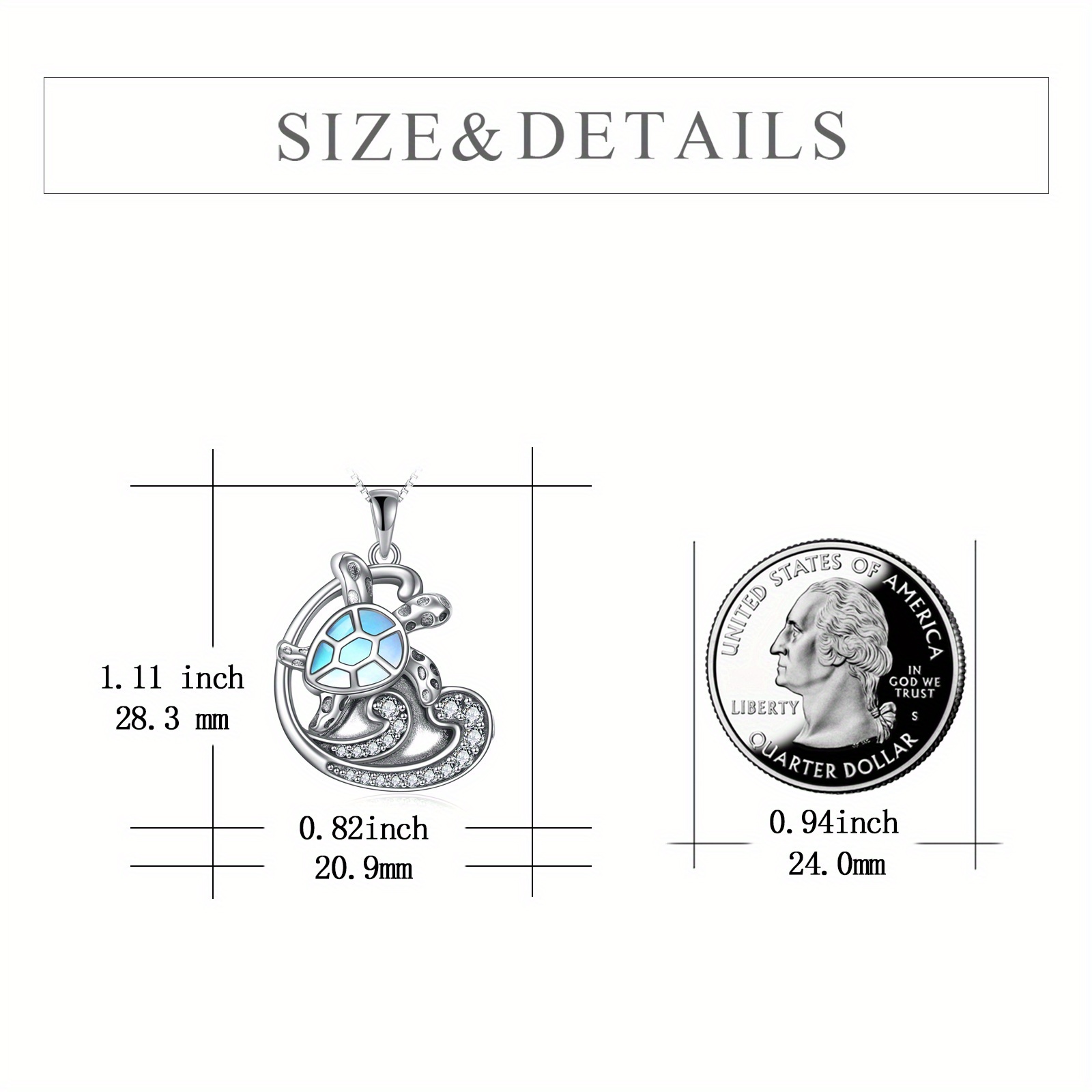 Moonstone Sea Turtle Urn Necklace for Ashes, Sterling Silver