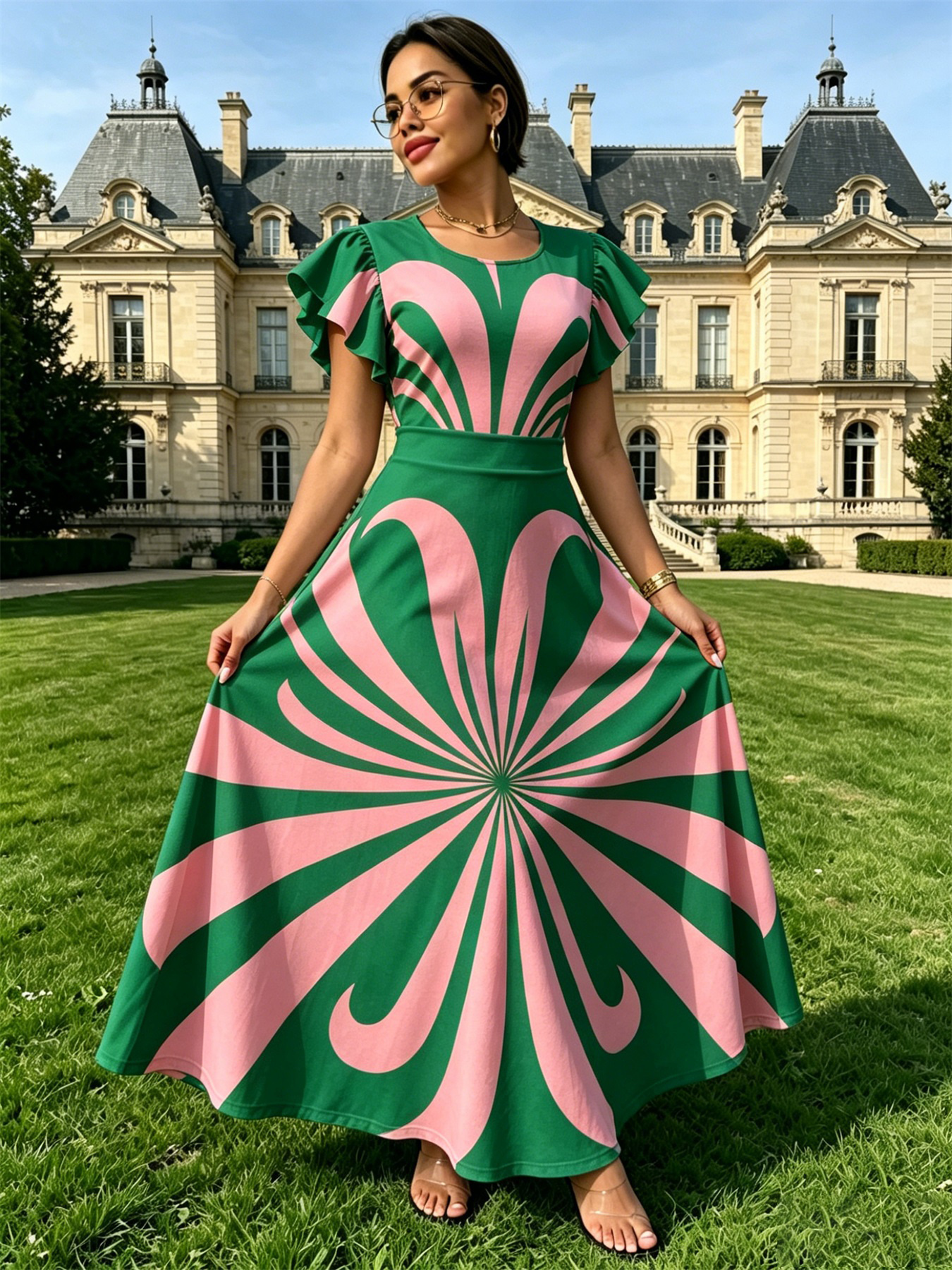 pink and green dresses for women sold on Temu United States