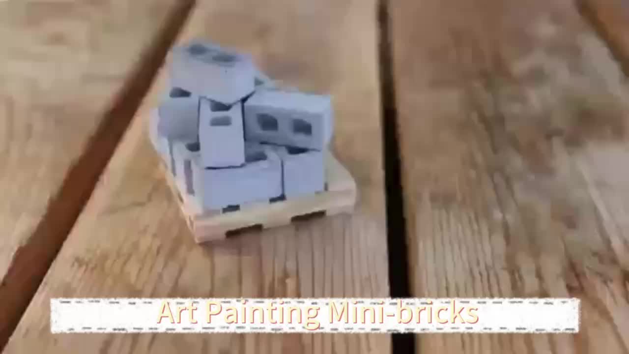1/12 Mini Hollow Blocks, 6 Colors And Brush Paniting Miniature