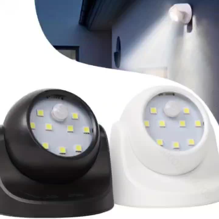 Luz De Pared Nocturna Con Sensor De 1 Pieza, Luces Con Sensor De Movimiento  Alimentado Por Batería, Foco De Movimiento Inalámbrico De 9 LED Para Inter