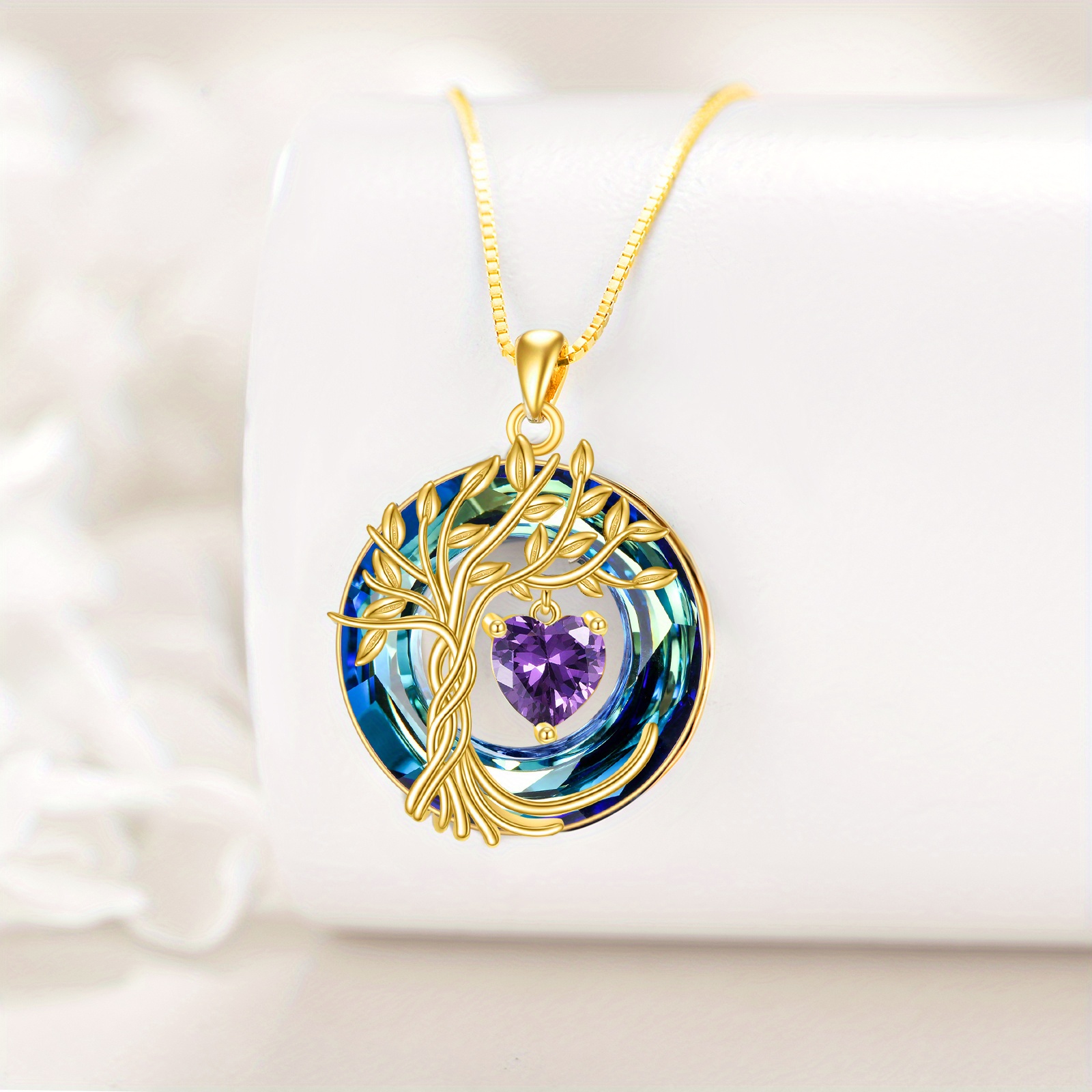 Sterling Silver Tree of Life Necklace June Birthstone Pendant