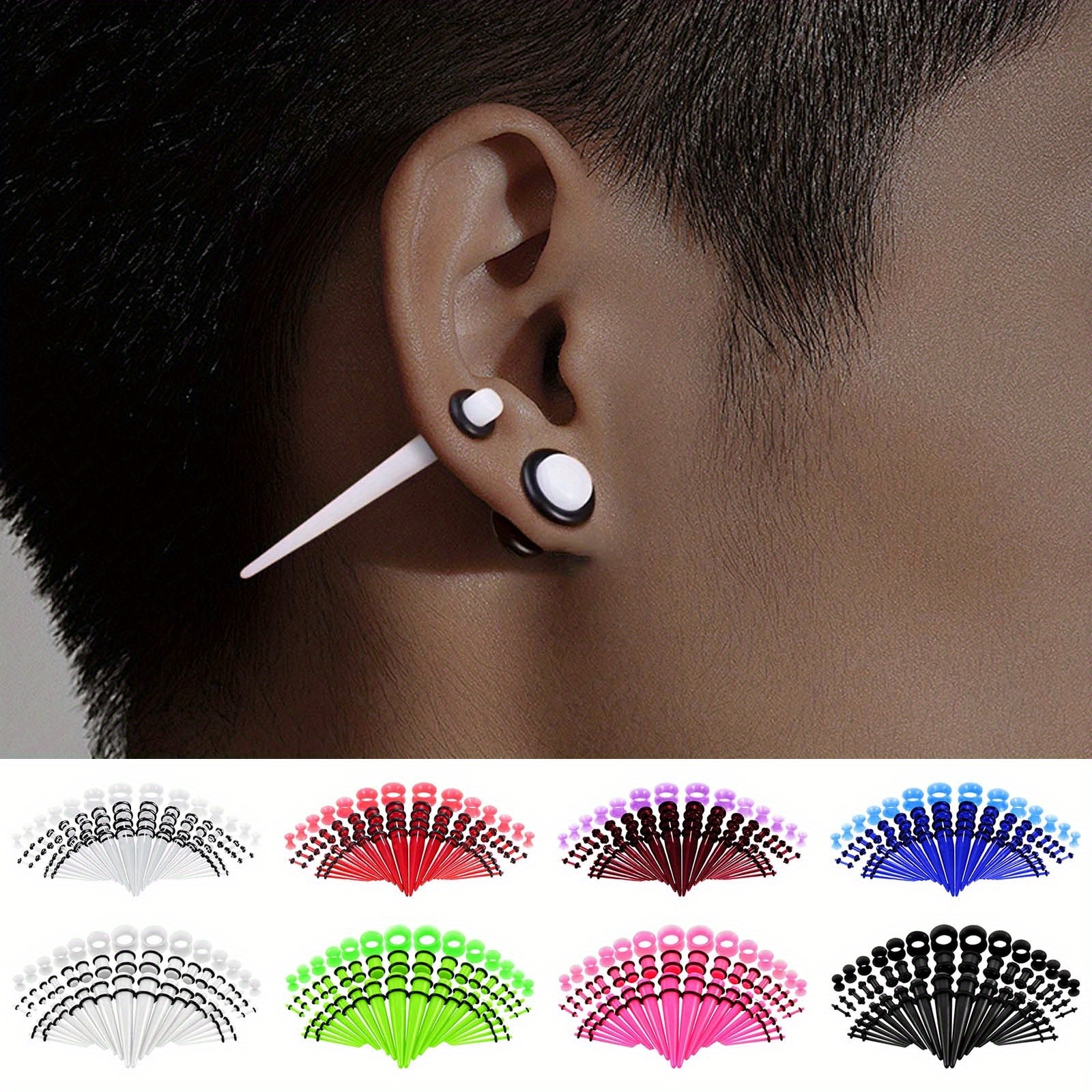 1 Pair Hard Silicone Ear Tunnels/Plugs - Hollow, Lightweight, In Various Sizes (2G To 1 Inch) & Colors
