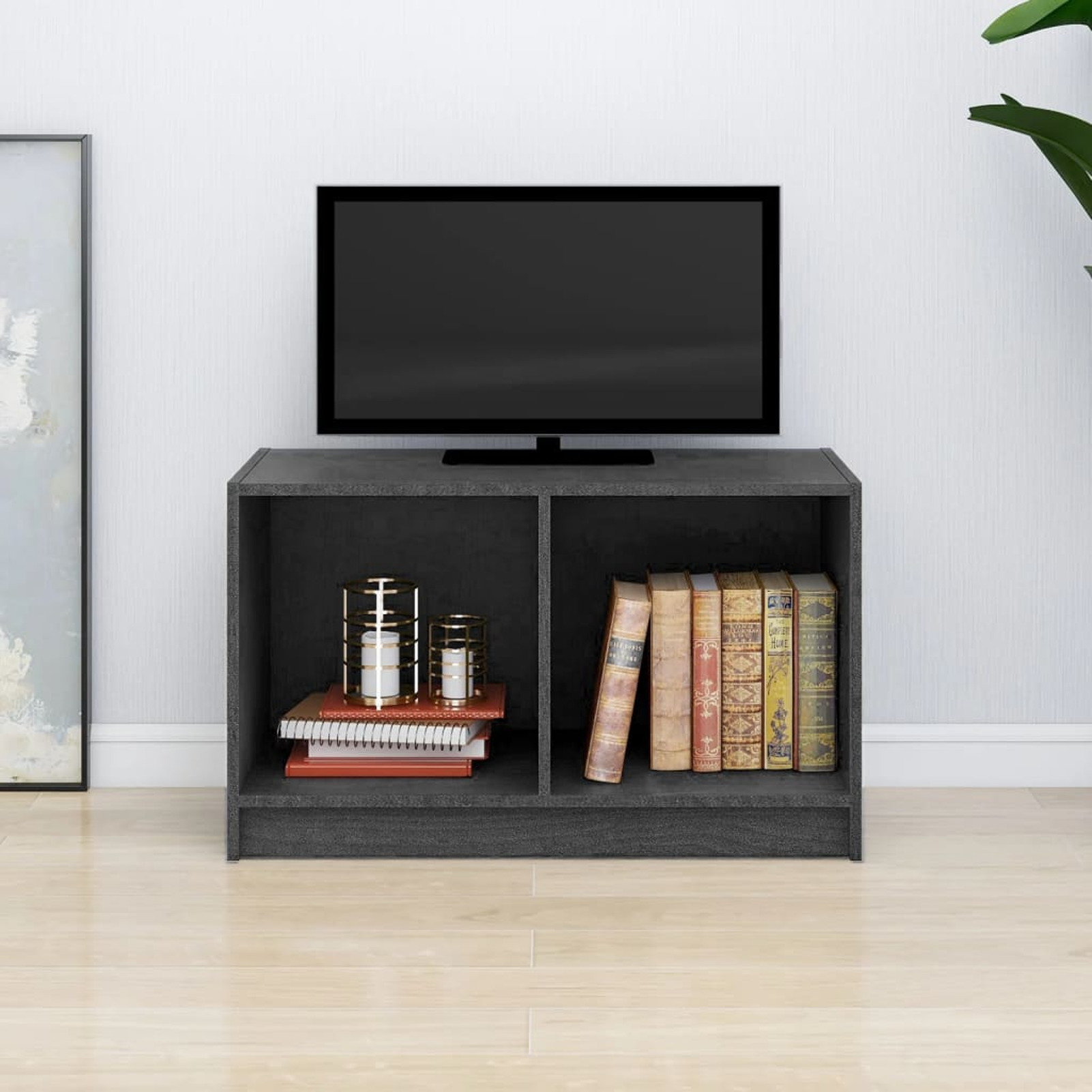 Tv Cabinet Grey 70x33x42 Cm Solid Pinewood