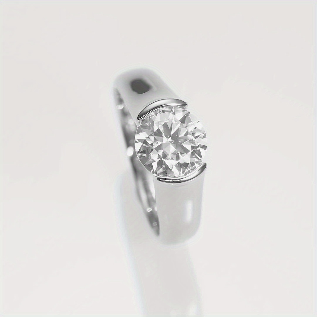 2CT Moissanite Engagement Ring, Classic Design, 925 Sterling Silver