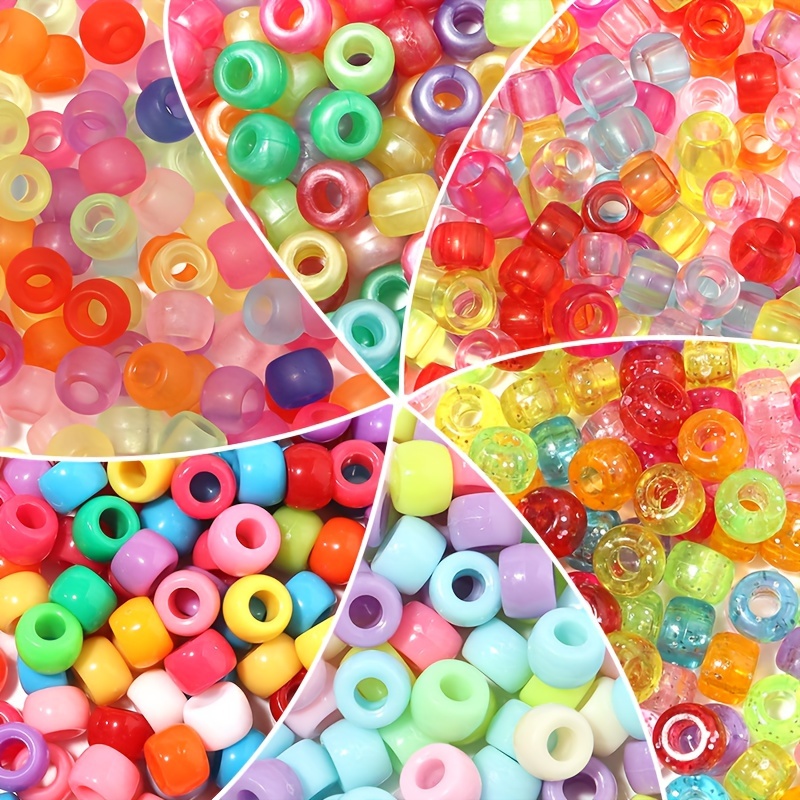 Bag Random Mix Colorful Acrylic Hair Beads For Braids - Temu