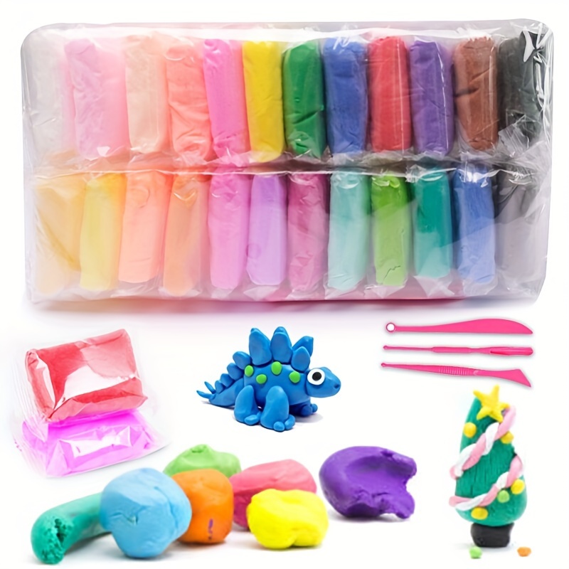 56 Colors Air Dry Clay, Modeling Clay Kit Soft and Stretchy Magic Clay in  Cups w
