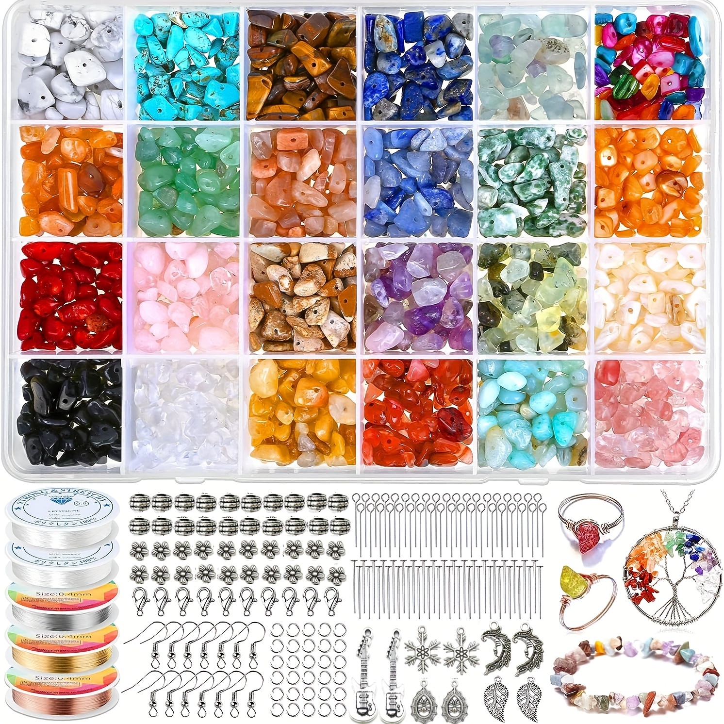 8mm Acrylic Round Glass Beads For Jewelry Making, 24 Color DIY Gemstone  Crystal Beads Bracelet Making Kit, Loose Beads Spacers For Friendship  Bracelet