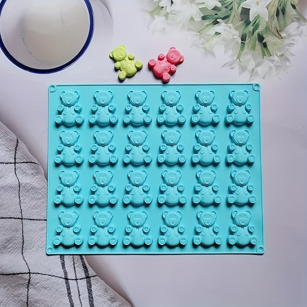 50 Grids Gummy Bear Mold With Dropper Silicone Chocolate Mold Fondant Chocolate  Candy Maker Moulds Diy Baking Decorating Tools