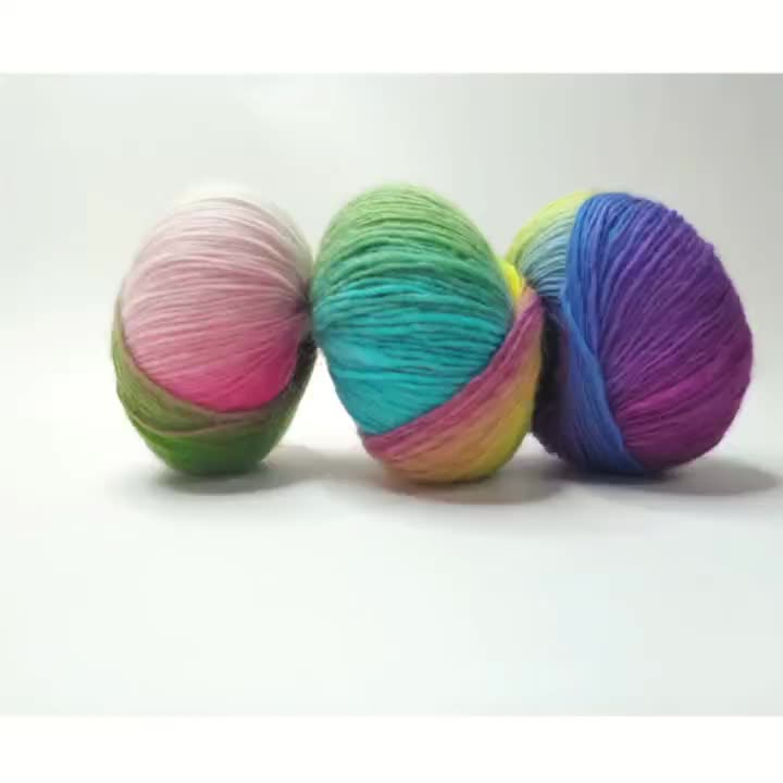 Qjh 4skeins Rainbow Soft Yarn 100% Wool Gradient Multi Color Yarn For  Crocheting Knit Diy Hand Knitting Yarn 180m×4(196y×4,50g×4 - Yarn -  AliExpress