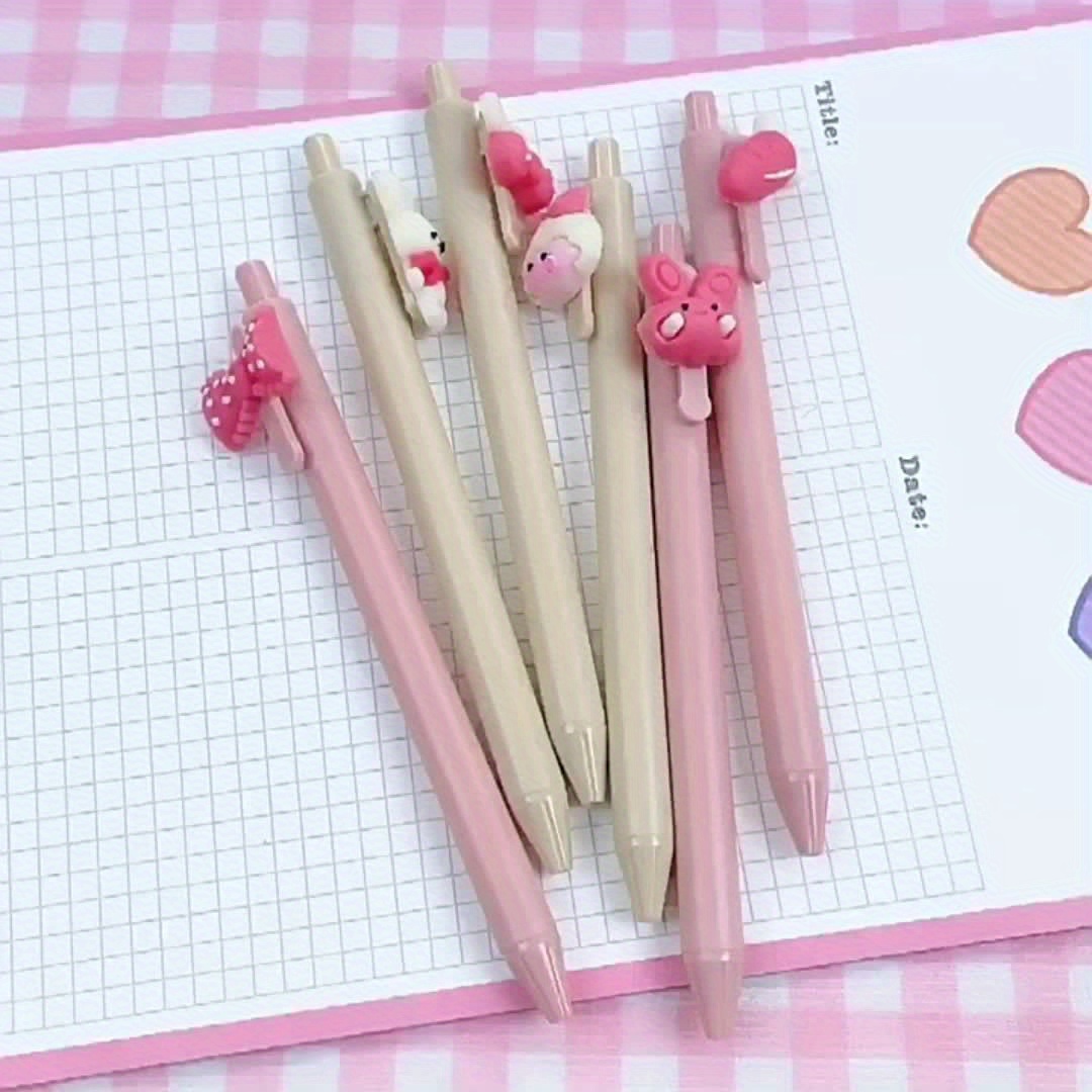 6pcs Adorable Rabbit Girl Gel Pens with 0.5mm Black Refill - Perfect for  Writing!