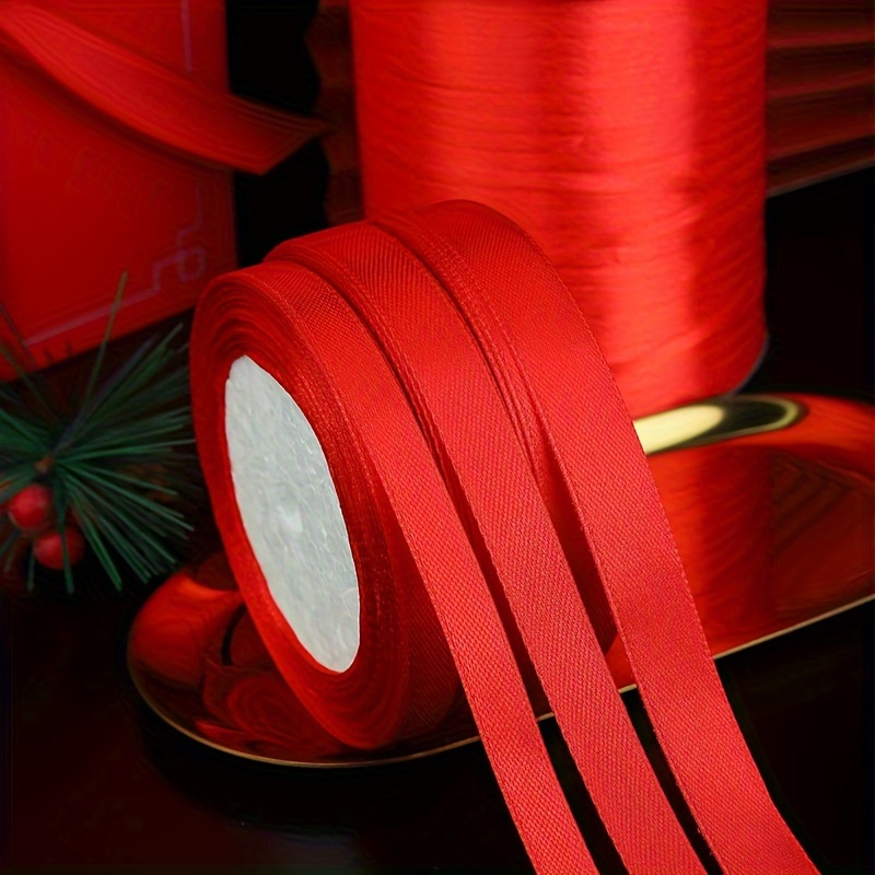 Cinta roja 200 yardas en total lujosa cinta roja con borde dorado delgada  para relleno de regalo para decoración de boda Fugacal Otros