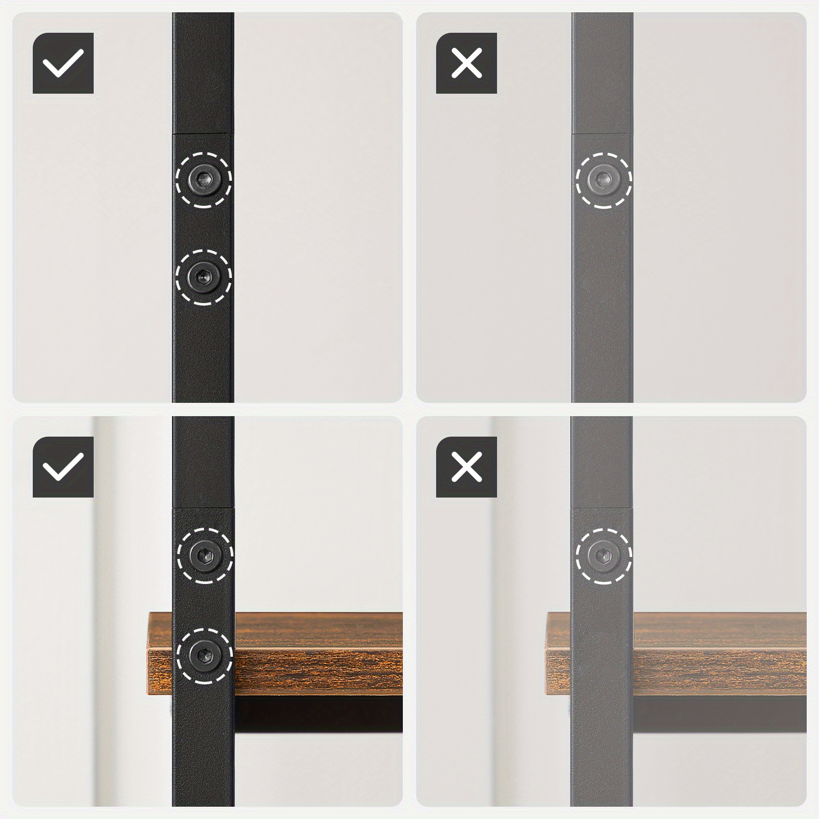 Rustic Brown & Black Free-Standing Coat Rack with 9 Hooks