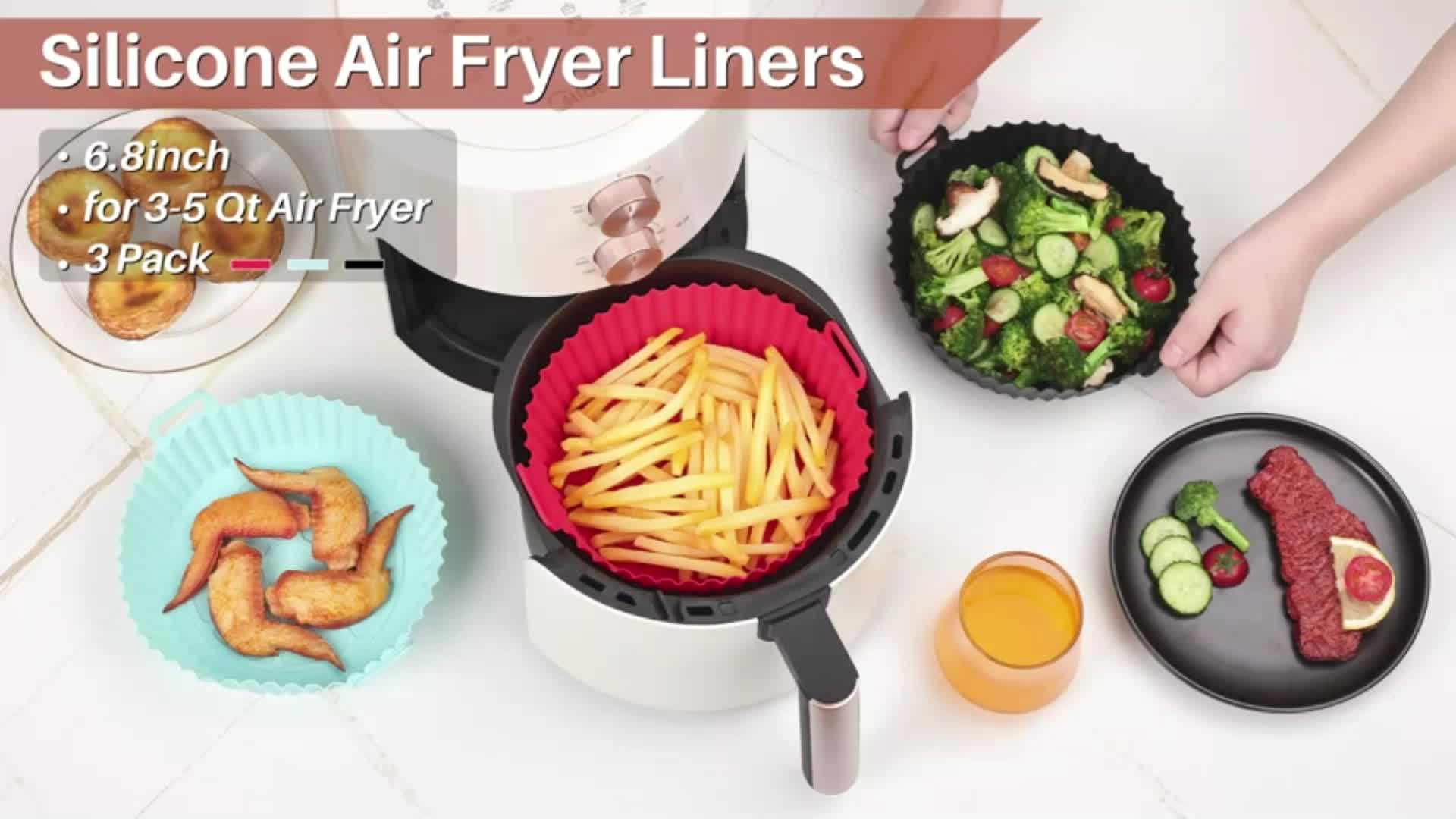 Silicone Air Fryer Liners Reusable Airfryer Liners 2 Pack 3-5 QT