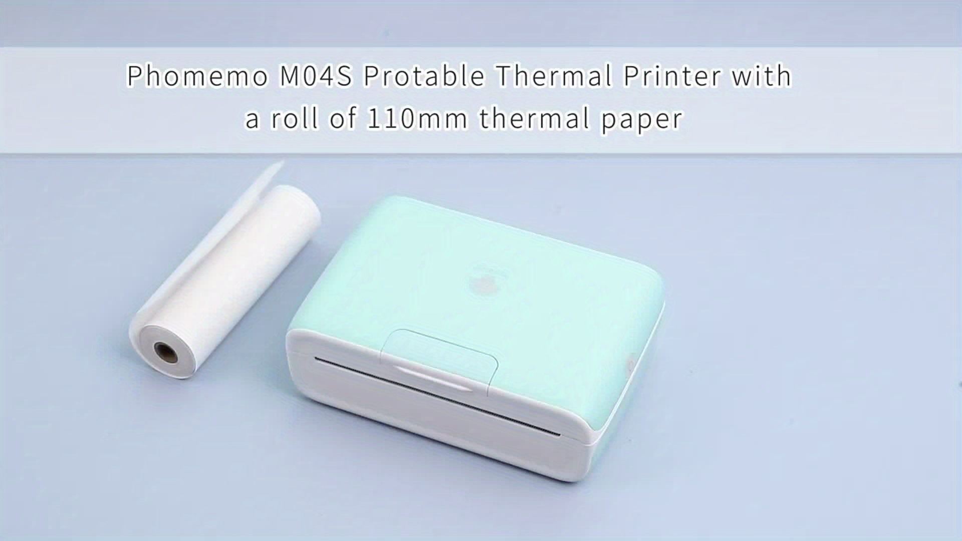 Phomemo 1 Imprimante Thermique Portable M04as Avec 1 Rouleau De Papier D'étiquette  Autocollant De 110 Mm, Mini Imprimante D'autocollants De 4 Pouces Prenant  En Charge Une Largeur D'impression De 15/53/80/110 Mm, Imprimante