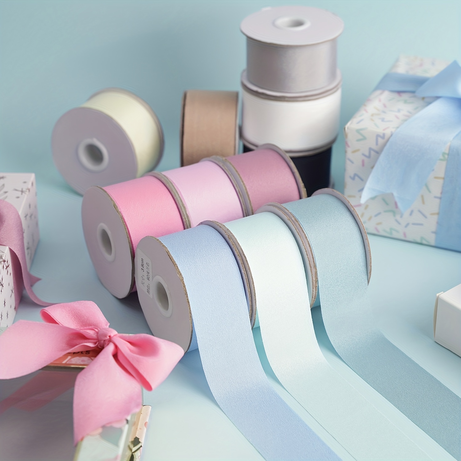 Ribbon, White Ribbon, 10mm Ribbons For Crafting, Ribbons For Gift Wrapping,  Ribbon For Balloons, Sewing, Thin Ribbon, Silk Ribbon For Cake Decoration