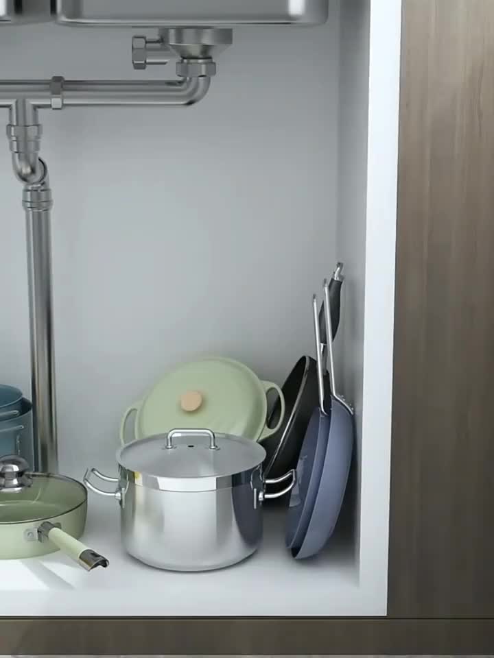 Adjustable Pot Rack Organizer for Kitchen Storage