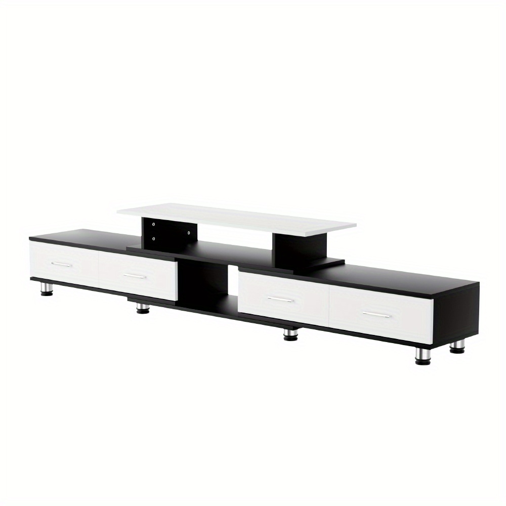   extendable tv cabinet entertainment unit 160cm to 220cm modern open storage design hardwood construction easy assembly versatile for living room or home theater   Product details 1