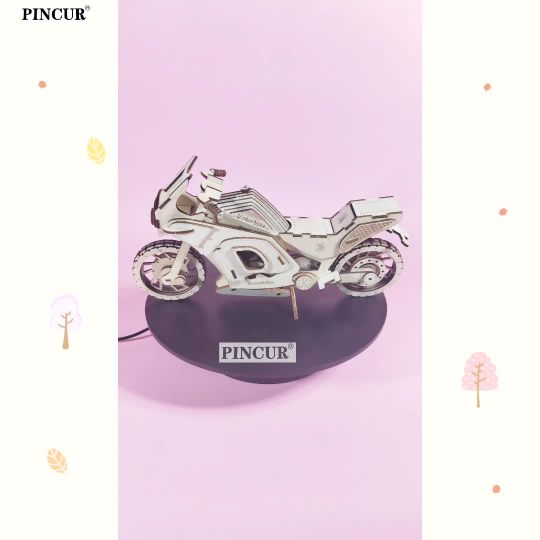 3D Streamlined Racing Bike Puzzle Model for Display