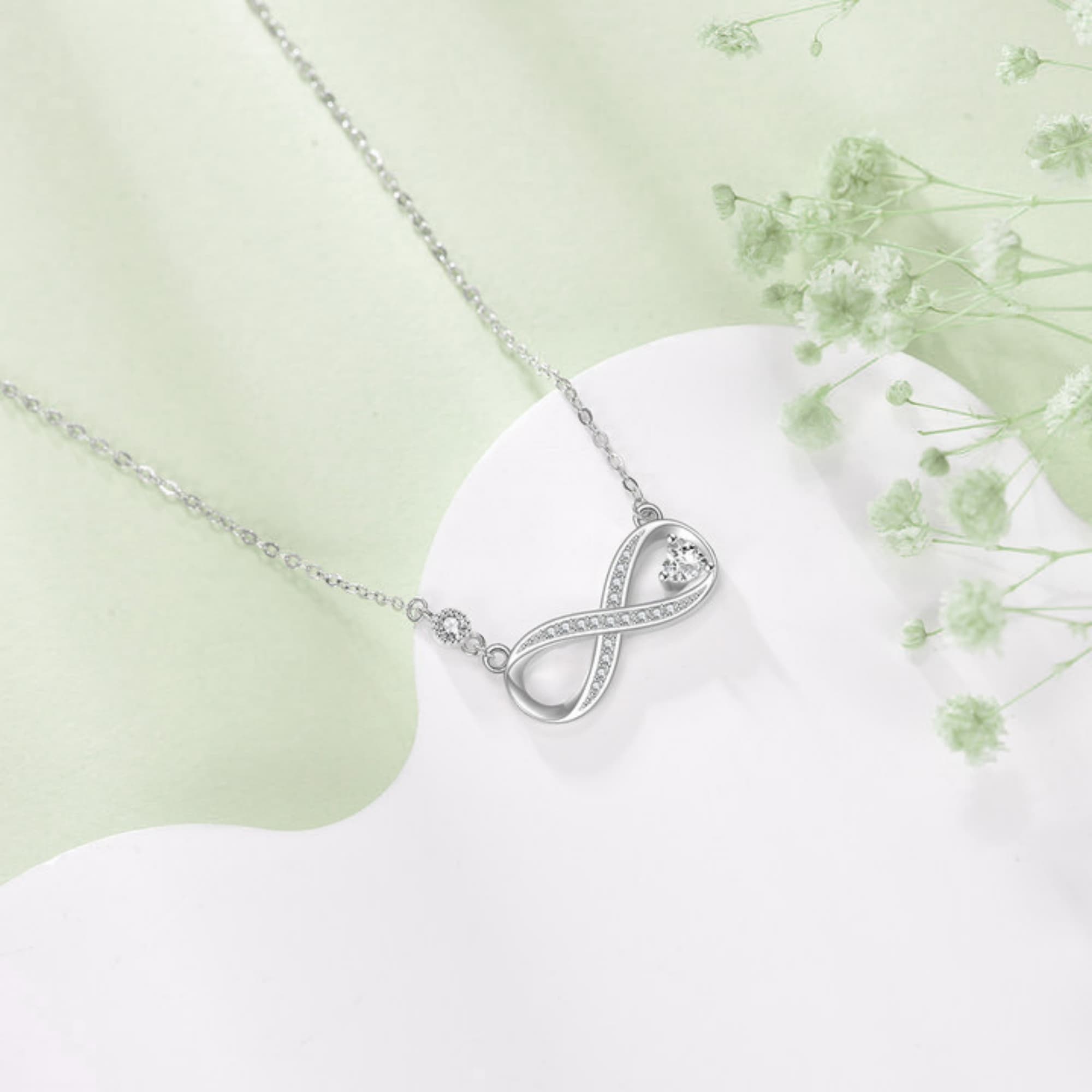 925 Sterling Silvery Infinity Symbol Pendant Necklace, Minimalist Design